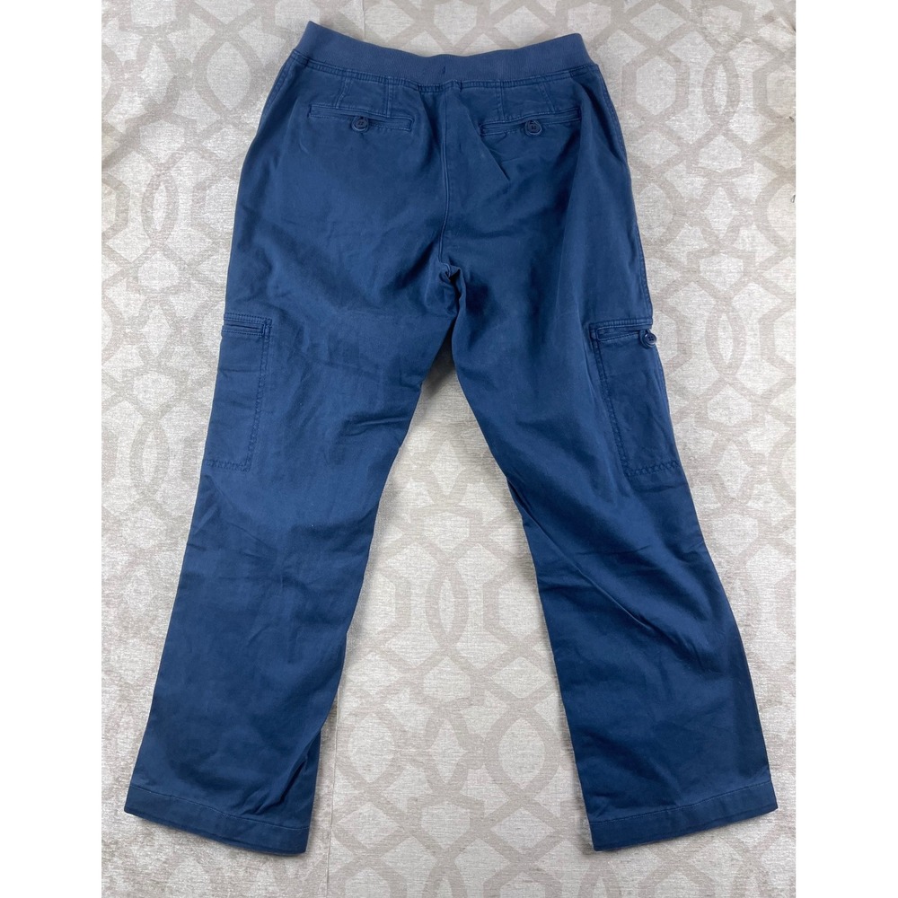 L.L. Bean Classic Fit Women 4 Regular Navy Blue Cargo Utility Pants Stretch - Picture 2 of 8